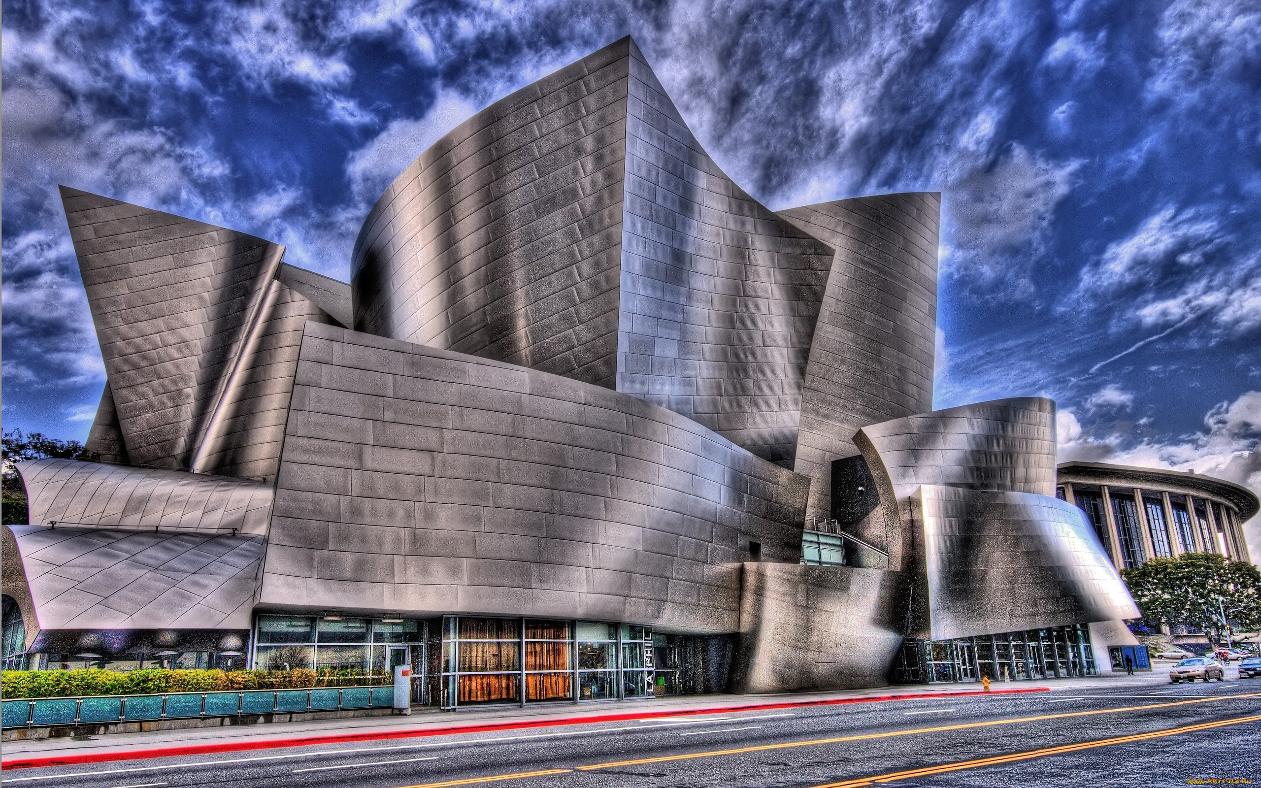 Обои Walt Disney Concert Hall, Los Angeles Города Лос-Анджелес (США), обои  для рабочего стола, фотографии walt, disney, concert, hall, los, angeles,  города, здания, дома Обои для рабочего стола, скачать обои картинки заставки